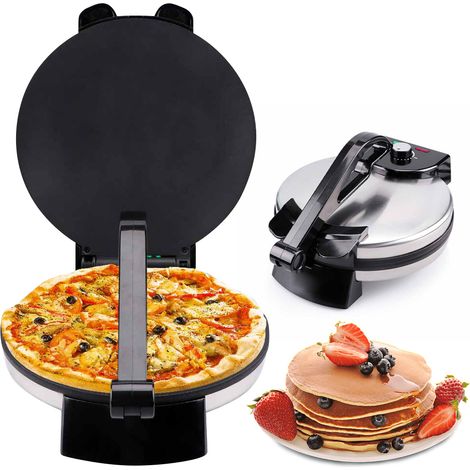 Machine à tortilla électrique en acier inoxydable antiadhésive Roti Maker Machine 1800W Presse à tortilla chauffante double face avec contrôle de la température et enrouleur de cordon (1/5)