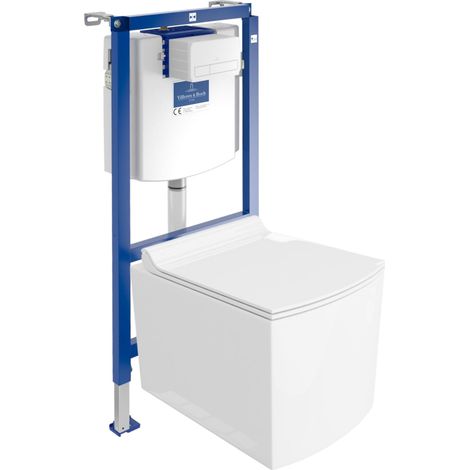 VILLEROY&BOCH WC Set mit Vorwandelement, Wand-WC und Spülknopf (1/5)