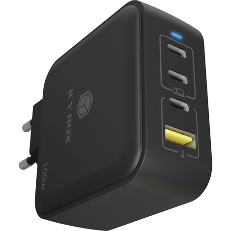Icy Box Ladegerät 4-Port IcyBox 100W GaN mit PD 3.0 (IB-PS1040-PD)
