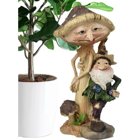 Gartendeko Pilze Zwergfigur Mit Pilz Aussen Statuen für