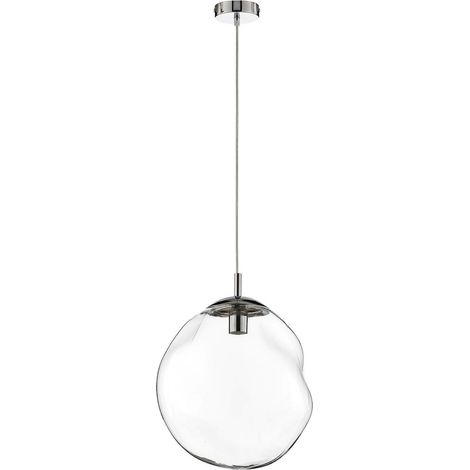 [NEUWERTIG] Euluna Glas Hängeleuchte Sol Hängeleuchte Lampe Leuchte E27 ø 35 Chrom Transpare B-Ware (1/2)