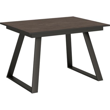 Tavolo allungabile 90x120/180 cm Bernadette Noce telaio Antracite (1/5)