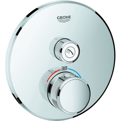 GROHE Miscelatore termostatico Grohtherm SmartControl 29118 FMS rotondo 1 valvola d'arresto cromo, 29118000