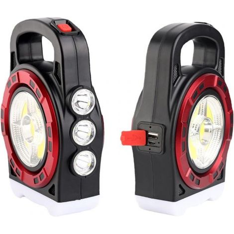Lampada di emergenza pannello solare torcia ricaricabile 100 led COB 20W - 6678C