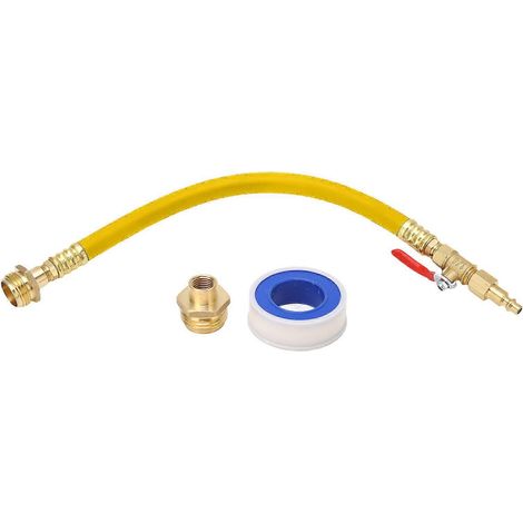Kit d'hivernage pour VR avec adaptateur pour compresseur d'air à connexion rapide et vanne d'arrêt, compatible avec les systèmes d'arrosage automatiques des VR, bateaux et caravanes (jaune). (1/5)