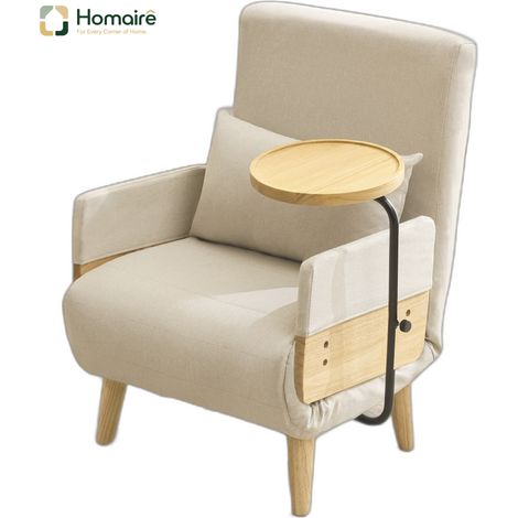 Canapé en tissu beige 74,5 x 66 x 88 cm HOMAIRE (1/5)