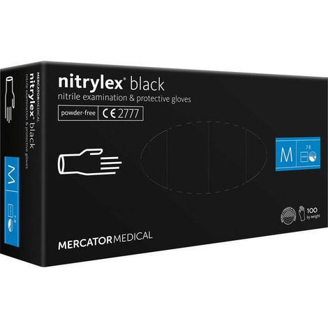 Nitrilhandschuhe, 100 Stück / Schwarz / Größe: 8 - M / Nitrylex Schwarz
