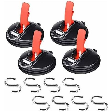 4er-Pack Auto-Saugnäpfe mit 8 S-Haken, multifunktionale Saugnäpfe