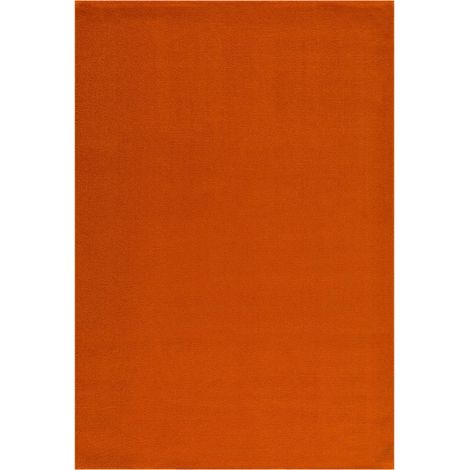Tapis salon et chambre 200x290 orange rectangle tissé motif uni NOSSA