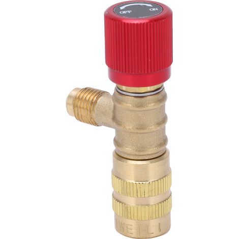 Kältemittel-Füllventil, Flüssigkeitssicherheitsventil 1/4"-Außengewinde 5/16"-Innengewinde für R22, R410, R134A, R404, Serviceanschluss (1/5)