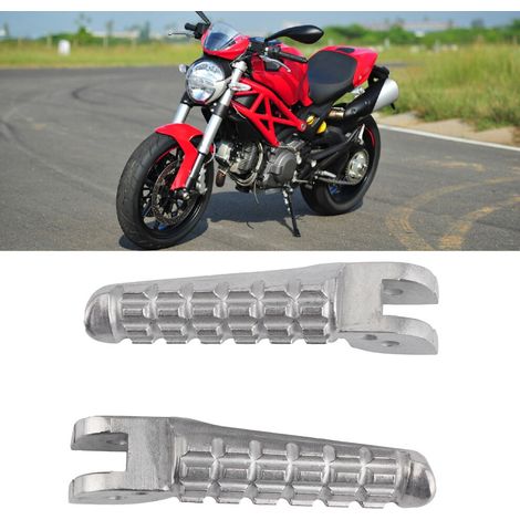 Estriberas traseras para motocicletas Ducati Monster 696/796 (2009-2013), color plata.