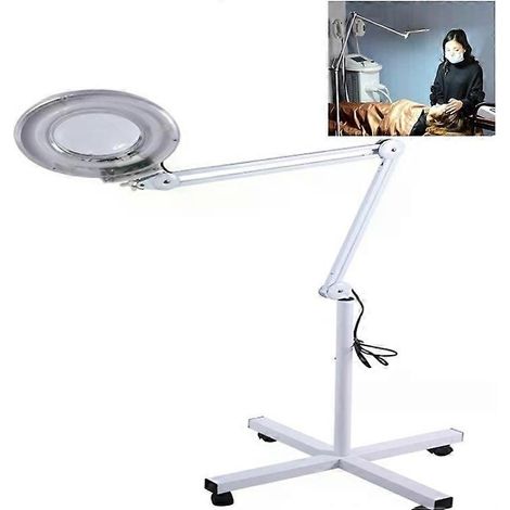 Loupe de bureau pliable avec lampe - Bras pivotant x5, lumière blanche froide, (1/5)