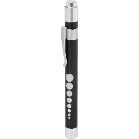 Lampe stylo LED jaune, tête concave en alliage d'aluminium, outil médical avec échelle pupillaire, noir (1/5)