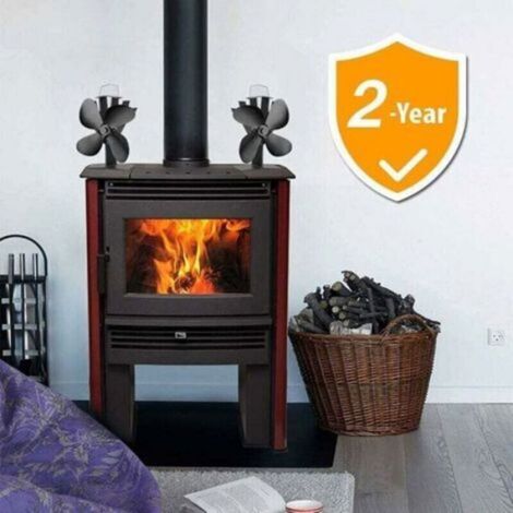 Ventilateur Poele Bois - 40 °C Demarrage Automatique - Silencieux 25 dB - Pour Poêles à Bois Tous Types - 4 Pales - 1 Pièce (1/5)