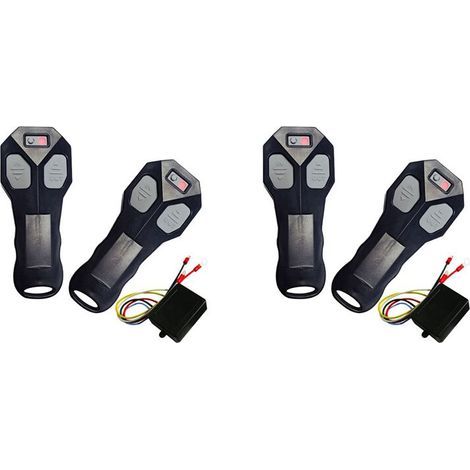 Kit véhicule pour treuils électriques sans fil à 2 unités avec télécommande à émetteur portatif, adapté aux camions, VTT et remorques 12V/24V. (1/3)
