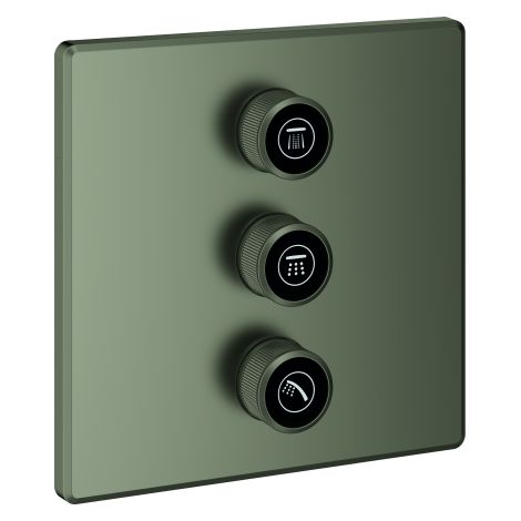 GROHE 3-fach Unterputzventil Grohtherm SmartControl 29127, Fertigmontageset für Rapido SmartBox, Wandrosette eckig, satin graphite