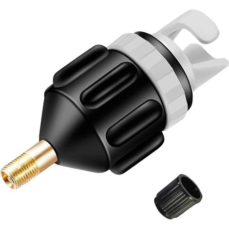 Adaptateur Gonfleur Paddle, Embout de Gonflage pour Pompe et Compresseur, Adaptateur Valve pour Kayak, Sup Paddle Gonflable, Bateau Pneumatique, Matelas Gonflable, Noir (1/5)