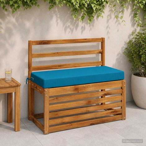 vidaXL Cojín de banco SOEST 100% Poliéster Azul Claro 80 x 40 x 8 cm (1/5)