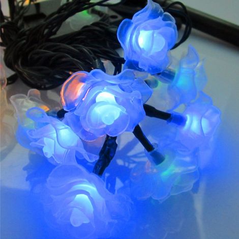 guirnalda de luces, 30 LED, diseño de rosas, 8 modos, resistente al agua, para jardín, boda, Navidad (1/5)