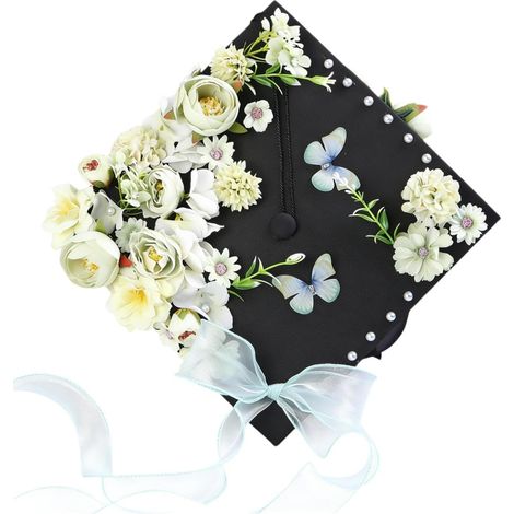 Graduation cap decorations, handmade party hat ornaments, artificial flower heads (1/5)