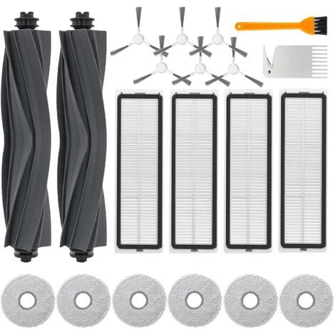 Accessoires pour Dreame L10s Ultra / L10 Ultra / L10 Prime/Xiaomi X20+ Accessoires pour Aspirateurs avec 2 Brosse Principale 6 Chiffons de Nettoyage 4 Filtre 6 Brosse Latérale (1/5)