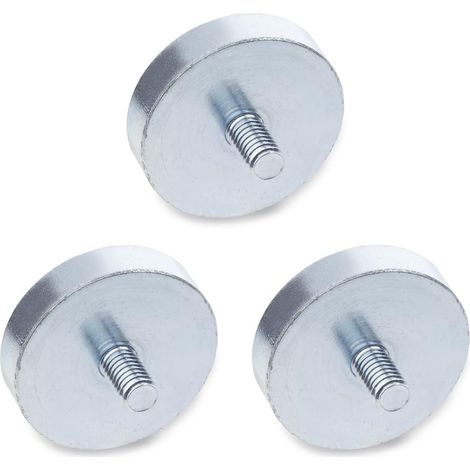 Ganter Norm elementi HALTE Magnete con filettatura maschio – GN 50.3 Magnete Al Neodimio, Ferro, boro, argento, GN 50.3-ND-20-M6 (1/3)