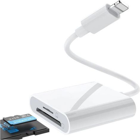 Lecteur de Cartes SD pour iPhoneLightning vers Lecteur de Cartes SD/TF pour iPhone/iPad Adaptateur de Cartes (1/5)
