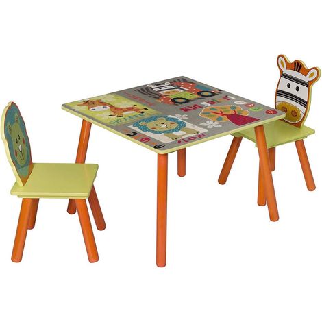 Groupe siège enfant avec 2 chaises animaux de la forêt (1/5)