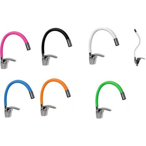 Rubinetto miscelatore vari colori a canna flessibile lavabo fontana cucina - Verde - Colore: Nero