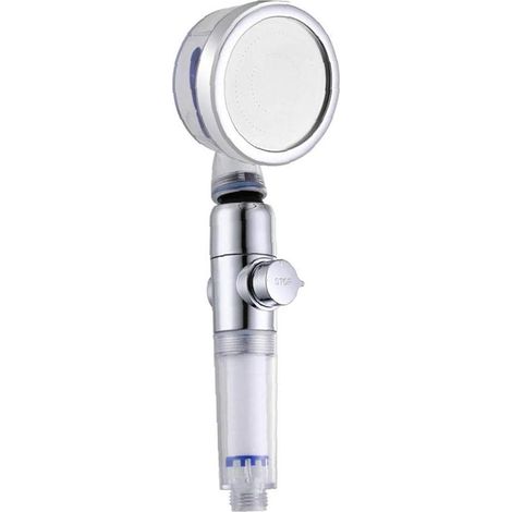 Douche À Main - Filtre En Coton PP - Débit Turbo Renforcé Par Ventilateur - Rotation 360° - Compatible Tuyau Standard - 1 Pièce (1/5)