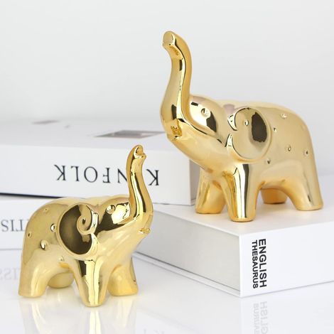 Statue d'éléphant décorative, figurines de style moderne, sculpture pour bureau, étagère ou salon (1/5)