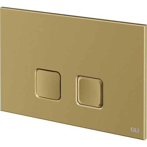 OLI Basal Brushed Brass Soft Touch 230mm Flush Plate with Square Push Buttons