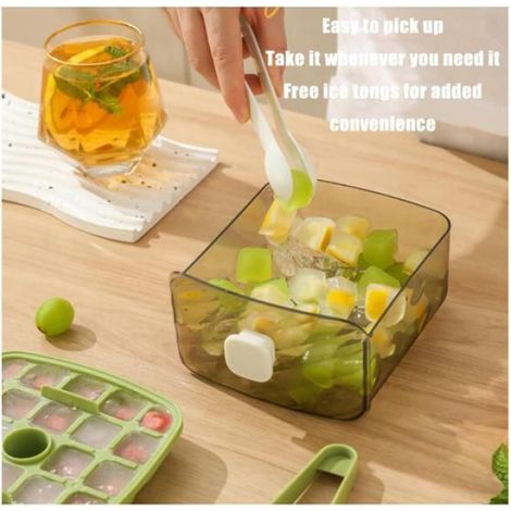 Bac à glaçons avec couvercle, 48 moules à glaçons réutilisables pour congélateur, bac à glace vert pour whisky, cocktail et boissons fraîches (1/5)