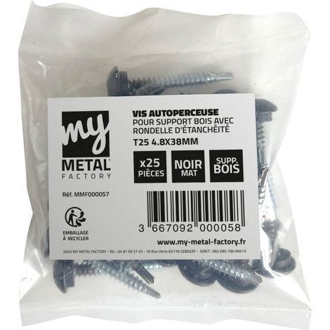 Kit de fixations MY METAL FACTORY 4.8 x 38 mm pour parement tasseau 20x20 - 57