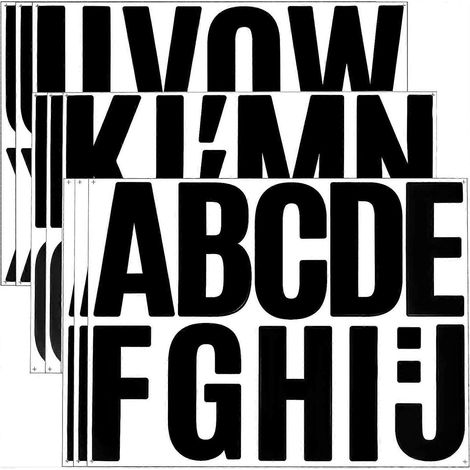 9 Blatt schwarze Buchstabenaufkleber, 10 cm große Alphabet-Aufkleber, Vinyl-Buchstabenaufkleber, große selbstklebende Alphabet-Aufkleber für Scrapbooking, DIY-Bastelarbeiten, Poster und mehr (1/4)