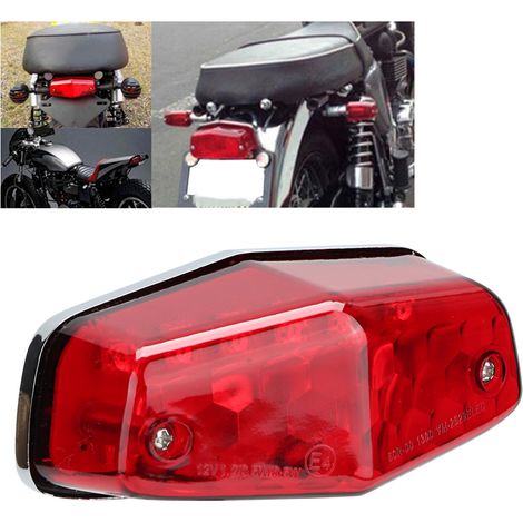 Feu arrière LED pour moto, feu stop de stationnement, accessoire moto compatible Yamaha, lentille rouge (1/5)