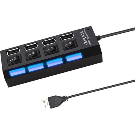 Hub (4 ports USB 2.0), câble de 30 cm, pour une utilisation à domicile. (1/4)