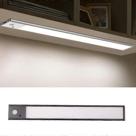 Barre lumineuse rechargeable à détecteur de mouvement pour armoire/penderie avec télécommande - 40 cm noire (1/4)