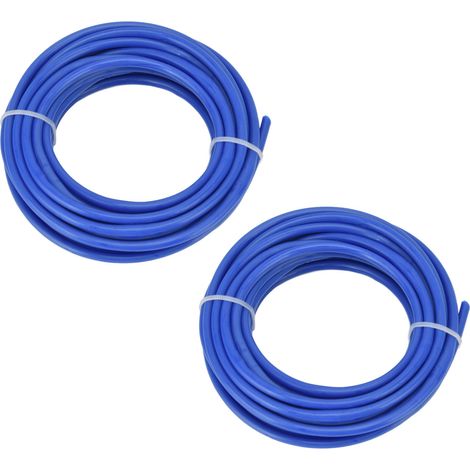 Lot de 2 fils de coupe-bordures ronds en nylon bleu de 4 mm de diamètre, accessoires pour tondeuses Husqvarna, 5 m / 16,4 pi (1/5)