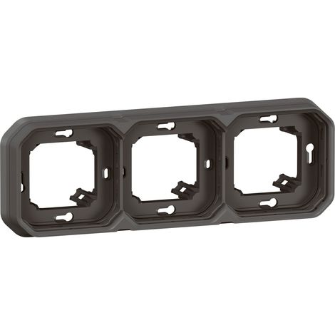 Supporto per piastra stagno incassato 3 posti H/V – Plexo – Antracite - LEG069608L