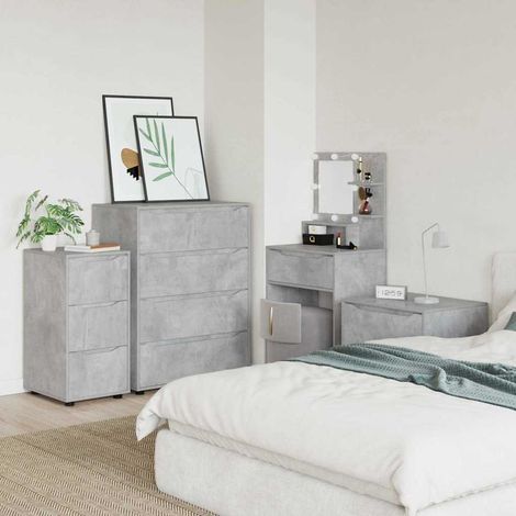 vidaXL Armoire de rangement Gris béton 40 x 48 x 81 cm