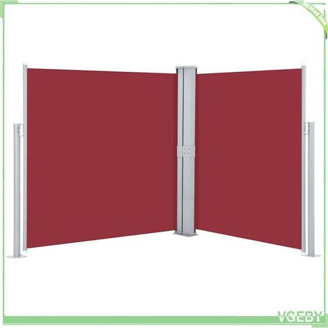 Auvent latéral rétractable - FAFEICY - 48465 - Rouge - 160 x 0-600 cm - Enroulement automatique (1/5)