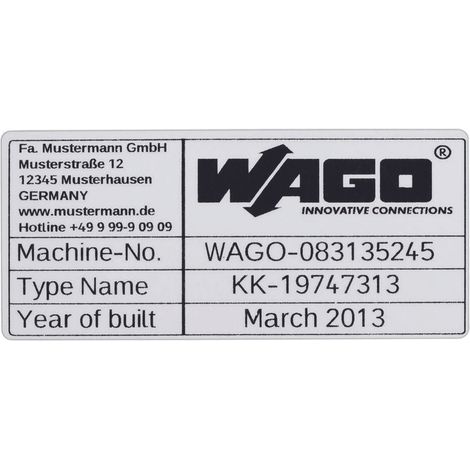 WAGO 210-804 210-804 Étiquettes pour imprimantes à transfert thermique Surface de marquage: 99 x 44 mm argent Nombre de marqueurs: 500 500 pc(s) X539522 (1/2)