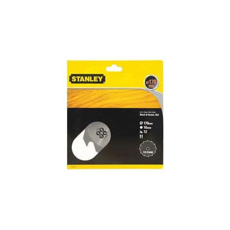DISCO LAMA WIDIA PER LEGNO PER SEGHE CIRCOLARI- - ø mm.170 foro 16 denti 12 (STA13120) - 1 blister STANLEY