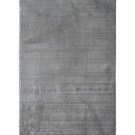 HORIZON UNI - Tapis contemporain en polyester gris clair 120x166 (1/5)