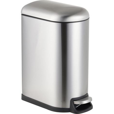 Cubo de basura con pedal moderno cocina baño 39 x 18,5 x 31,5 cm sistema de cierre automático de metal negro 130017963 (1/3)