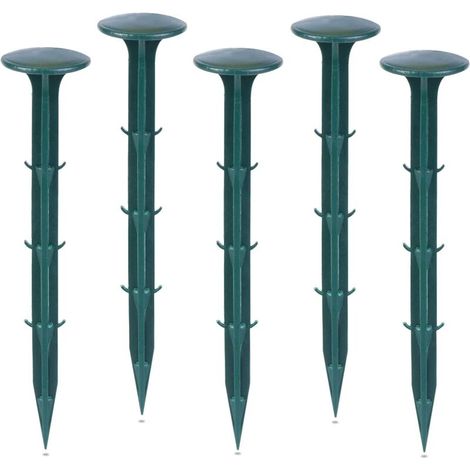 Plastique Piquets de Fixation de Jardin,pour Jardin pour la Fixation des Tissus Anti Mauvaises Herbes Protection Contre Les UV (100 pièces, Vert) (1/5)