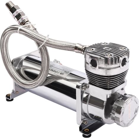 Compresseur d'air, Construction durable, Haute performance, Argent (1/2)