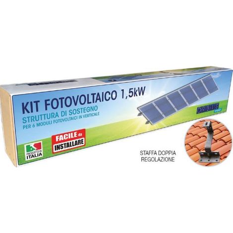 Kit struttura di sostegno orbis kit fst-r6 6 moduli fotovoltaici- obkt6315