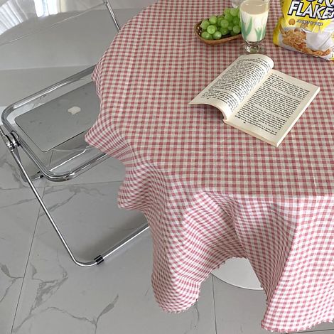 Checkered Tablecloth, Linen and Cotton Tablecloth, Decorative Fabric with Non-Slip Design, for Home, Office, Meals, Parties (1/5)